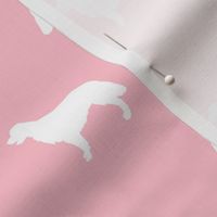 Golden Retriever silhouette dog breed fabric blossom pink