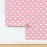 Golden Retriever silhouette dog breed fabric blossom pink