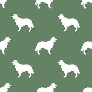 Golden Retriever silhouette dog breed fabric  medium green