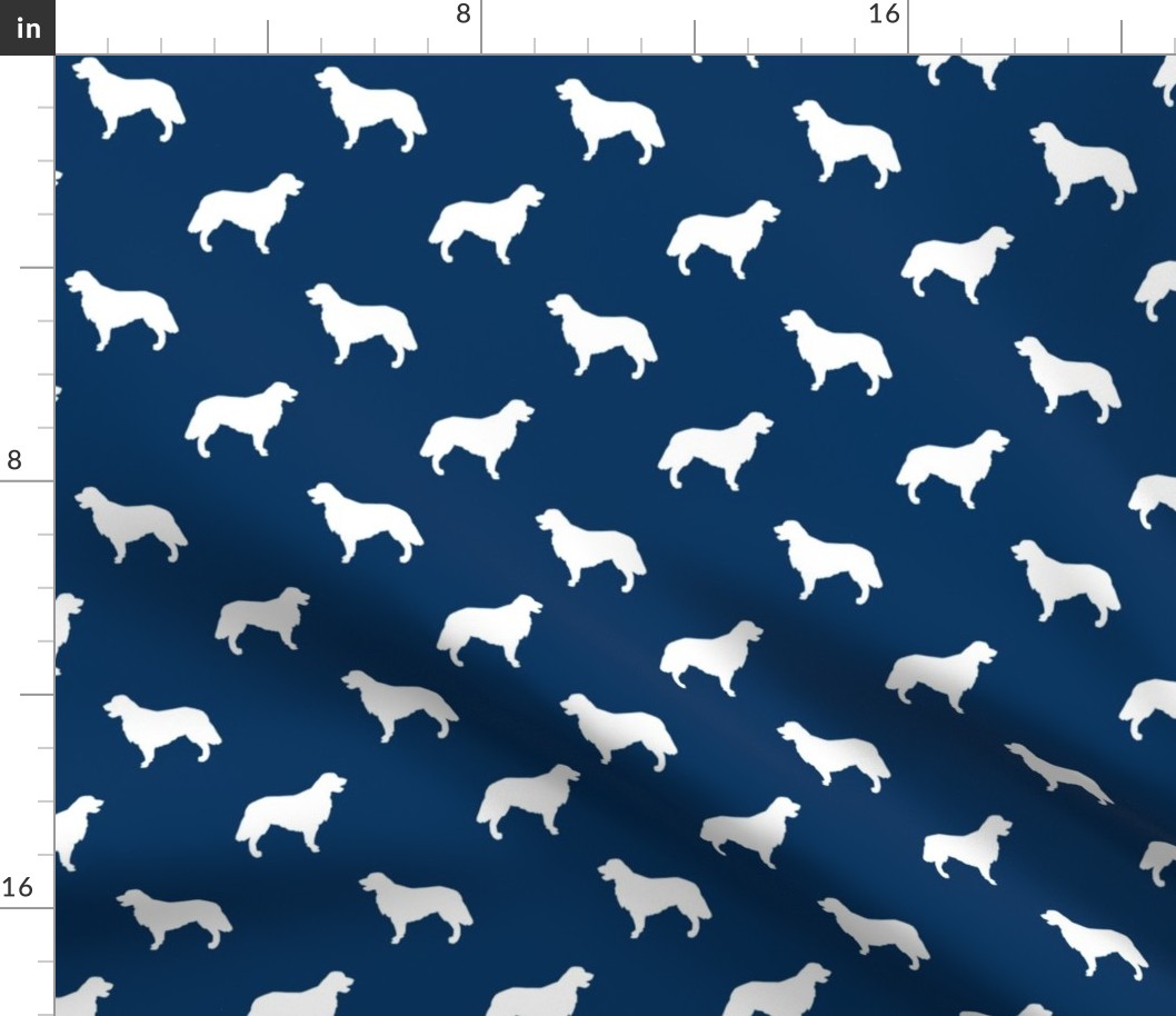 Golden Retriever silhouette dog breed fabric navy