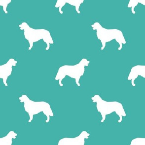 Golden Retriever silhouette dog breed fabric turquoise