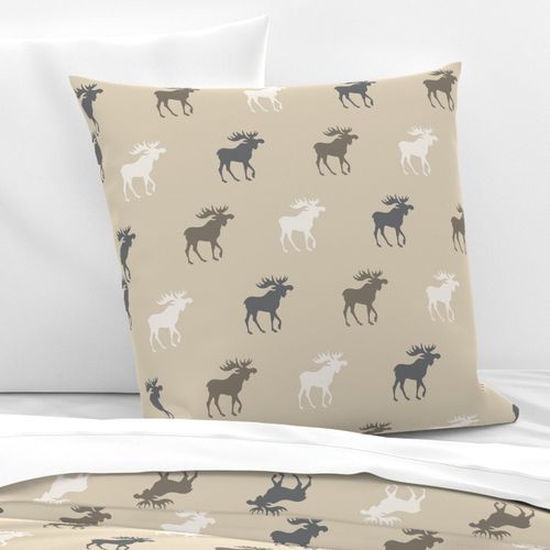 Big Moose - tan, brown, taupe, grey - Rustic Woodland