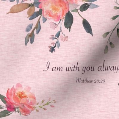 Scripture for Her Floral on pink linen