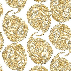 Mock Gilt Isolated Triple Paisley