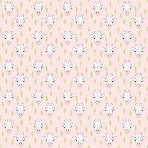 tiny giraffes-and-leaves-on-soft-pink