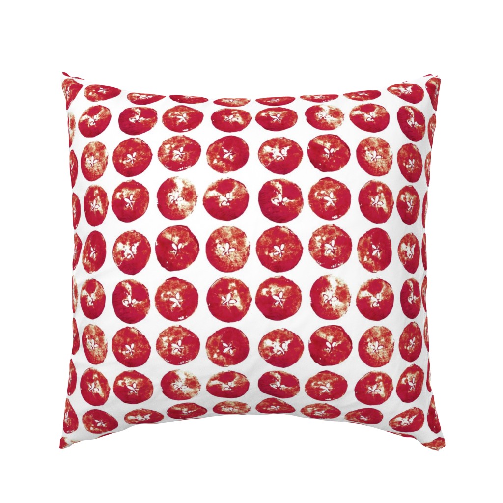 apple prints - red on white
