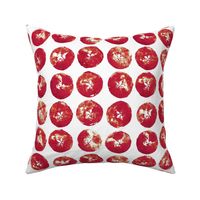 apple prints - red on white