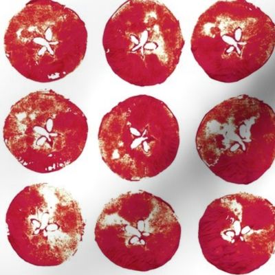 apple prints - red on white