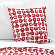 apple prints - red on white