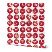 apple prints - red on white