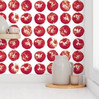 apple prints - red on white