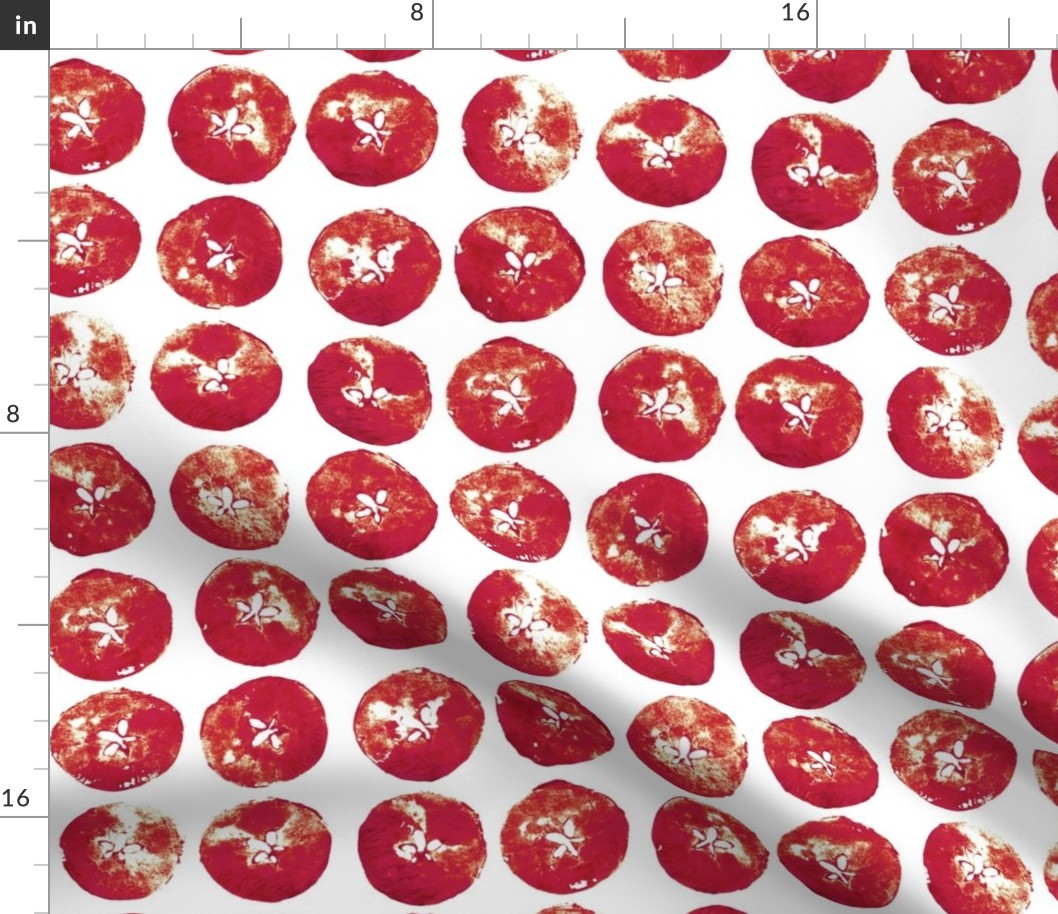 apple prints - red on white