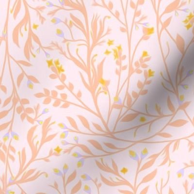 Tangled Soft Peach, Gold and Periwinkle