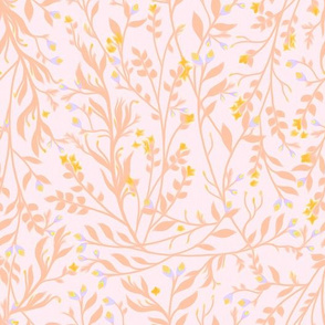 Tangled Soft Peach, Gold and Periwinkle