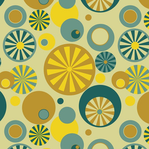 Circle Frenzy - Yellow - Large - Retro