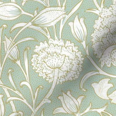 William Morris ~ Wild Tulip ~ Eau~de~Nil and Gilt  