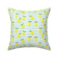 lemons - watercolor stripes (blue)