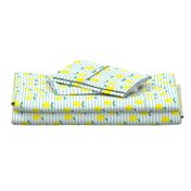 lemons - watercolor stripes (blue)