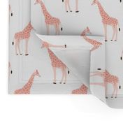 giraffe fabric safari animals nursery fabric baby nursery blush