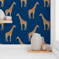 giraffe fabric safari animals nursery fabric baby nursery navy