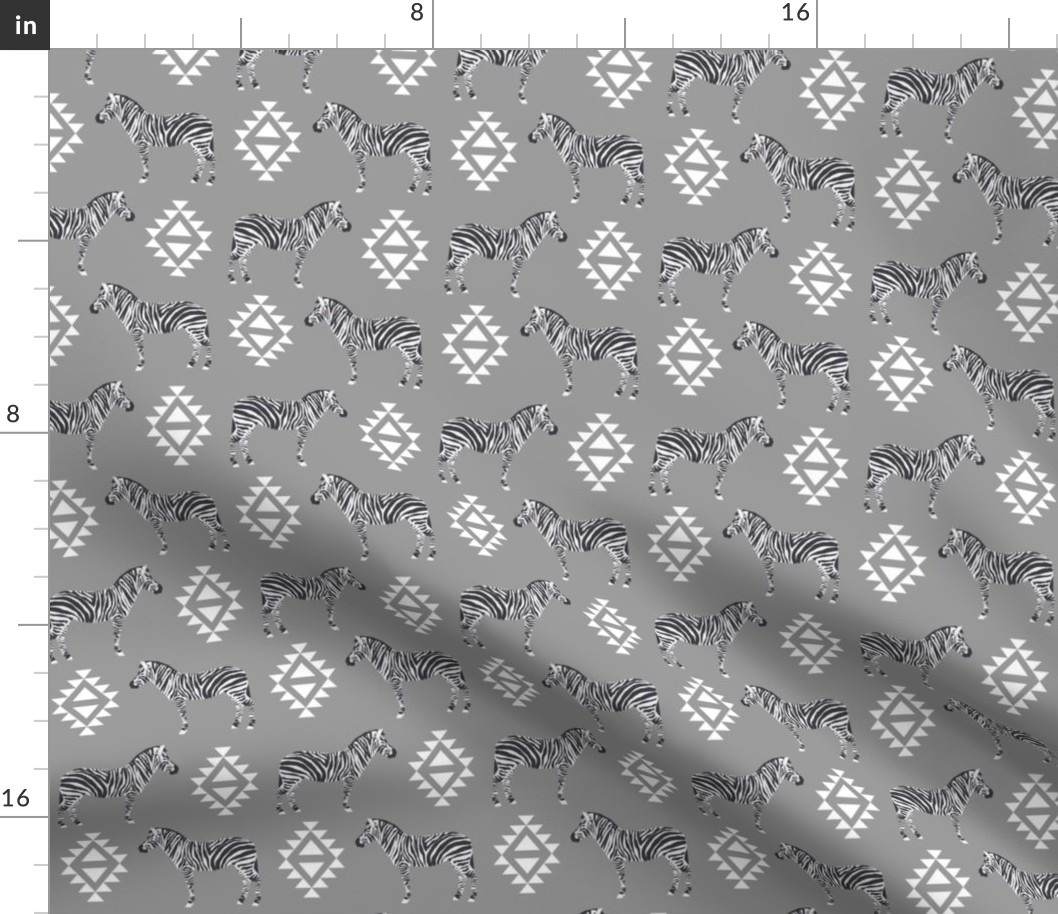 zebra fabric safari animals fabric nursery baby design grey