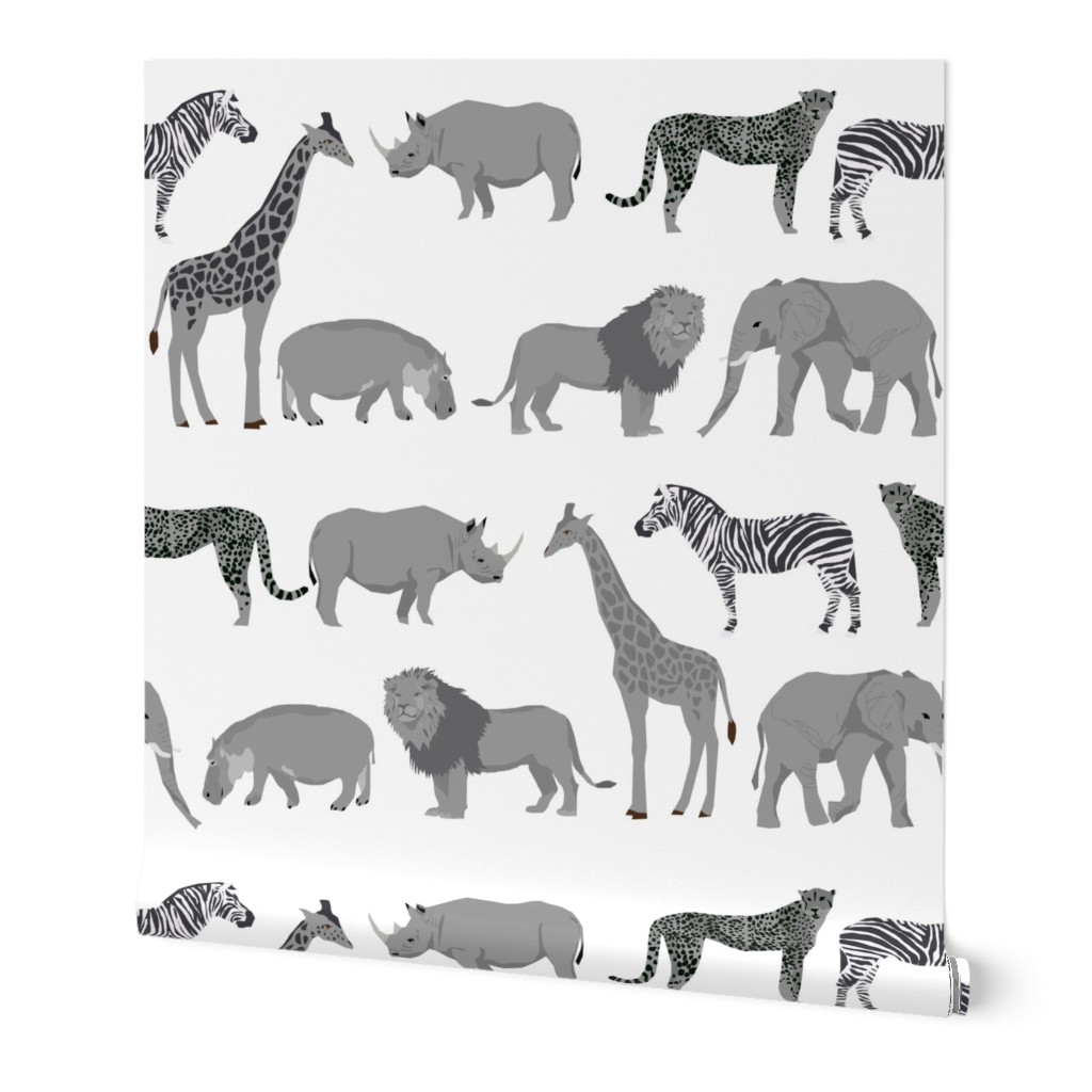 safari animals fabric safari nursery design light grey neutral nursery