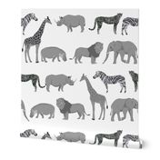 safari animals fabric safari nursery design light grey neutral nursery