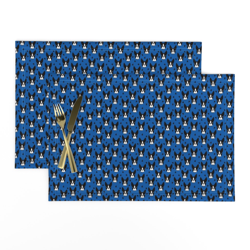 boston terrier dog fabric // blue dog design dogs by andrea lauren