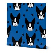 boston terrier dog fabric // blue dog design dogs by andrea lauren