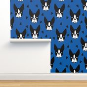 boston terrier dog fabric // blue dog design dogs by andrea lauren