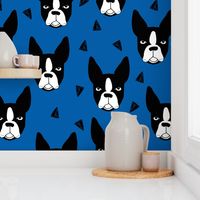 boston terrier dog fabric // blue dog design dogs by andrea lauren