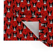 boston terrier dog fabric // red dog design dogs by andrea lauren