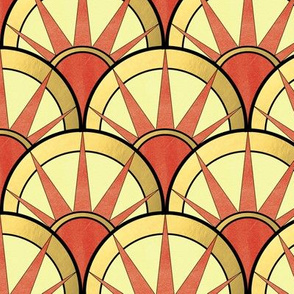 Orange Fancy Art Deco Pattern