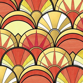 Orange Art Deco Mix Pattern