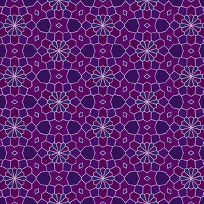 purple blue mosaic flowers