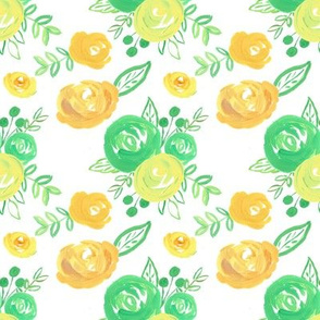 lemon lime vintage floral 