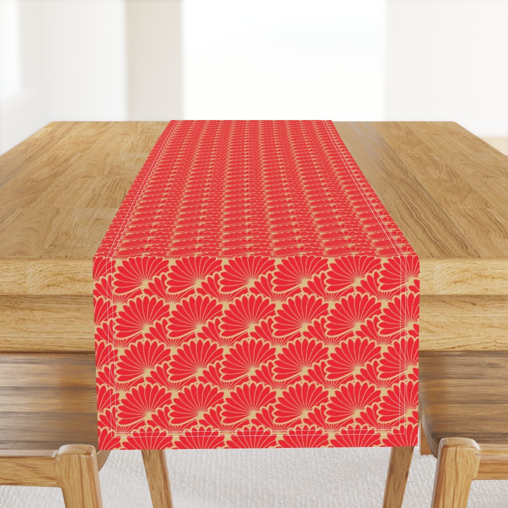 Red Hot Scalloped Fans