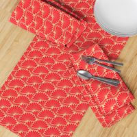 Red Hot Scalloped Fans