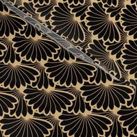 Black and Beige Scalloped Fans