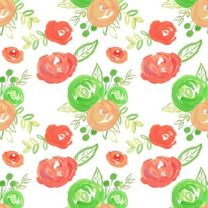 coral green acrylic floral