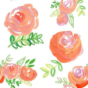 coral salmon acrylic floral 