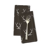 Antlers - Dark Brown linen