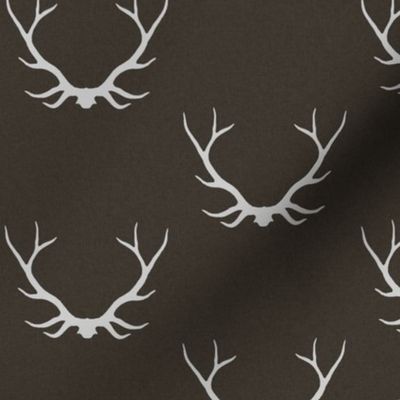 Antlers - Dark Brown linen