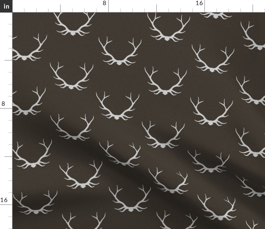 Antlers - Dark Brown linen