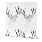 Deer Silhouette Small White | Woodland Watercolor