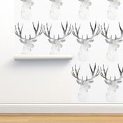 Deer Silhouette Small White | Woodland Watercolor