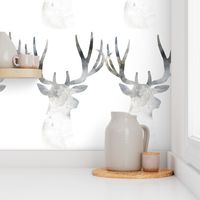 Deer Silhouette Small White | Woodland Watercolor