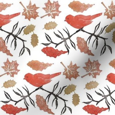 Design bird, bird, autumn impressions, autumn design bird branches leaves