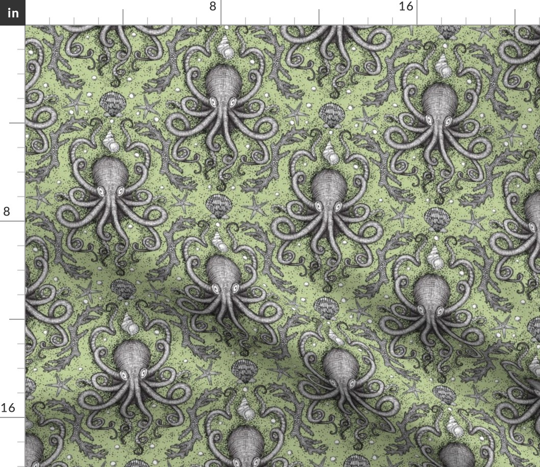 Octopus-Damask - Lt. Green