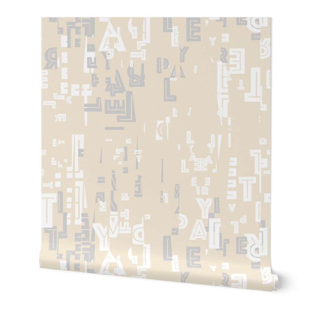 letter play - wordy white/grey/creme